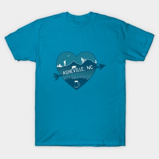 I Love AVL - Heart Cityscape - Blue 08 T-Shirt